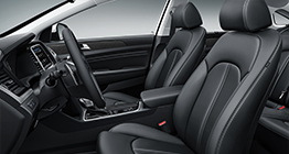Left side front view of black one tone interior