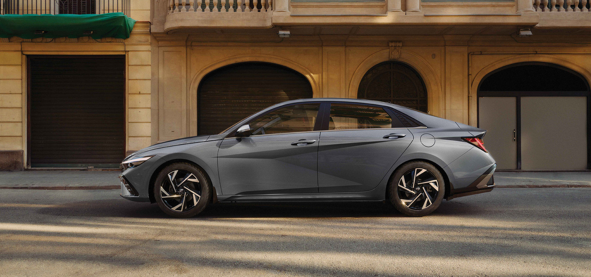 The left side of the new ELANTRA on the street.