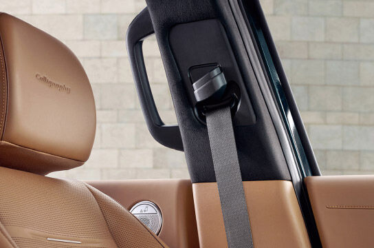 Close-up of the Seatbelt Pretensioner (1st / 2nd / 3rdrow)
